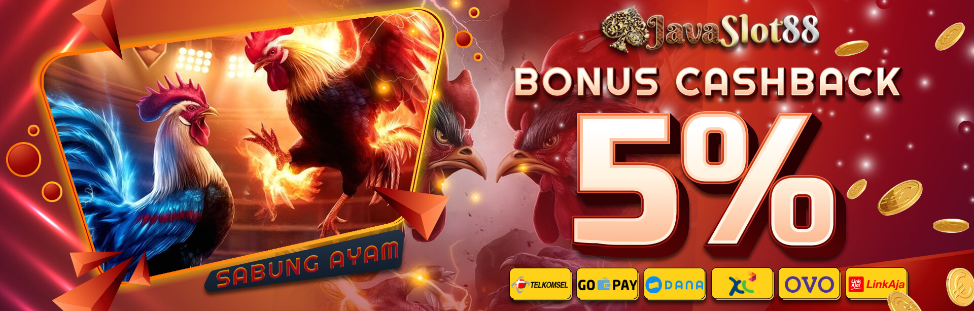 BONUS  5% CASHBACK SABUNG AYAM